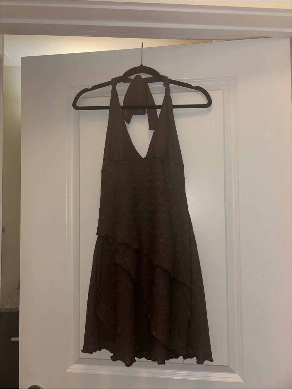 Brown halter summer dress